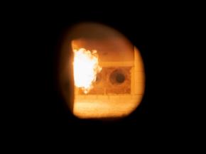 ‘First flame’ at the initial firing of Glass Futures’ combustion test bed using natural gas.