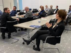 Nicole Harris addresses agency officials during 2023 Advocacy Days.  