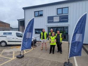 Union Glass are celebrating a strategic expansion of its Southwest operations with the recent acquisition of Plymouth-based Armada Glass and Glazing. Photo features L-R: Jordan Graveson, Nigel Brown, Steve Sneap, and Terri Hollins