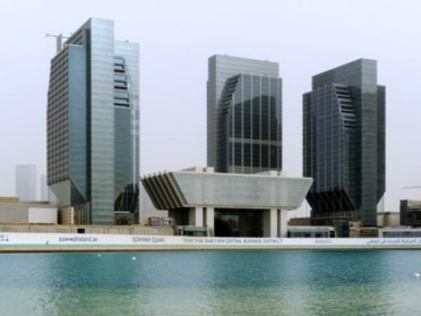 The Abu Dhabi Financial Center/Sowwah Square is located in the Abu Dhabi Central Business District,a 570,000 square metre development comprising of four luxury high-rise towers incorporating office spaces,a retail area and the new Abu Dhabi Stock Exchange