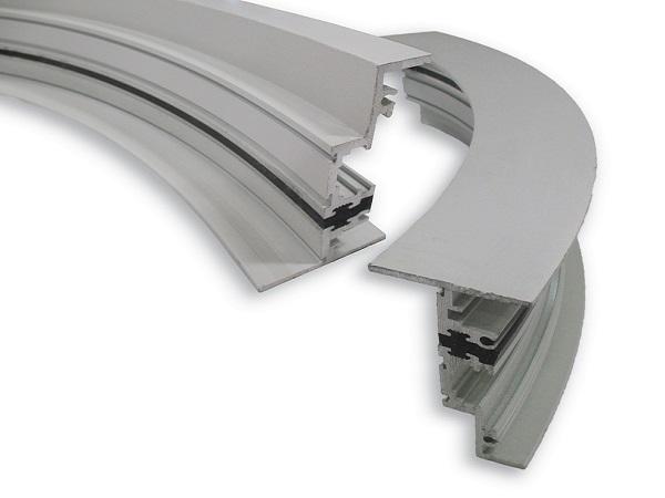  Linetec displays curved extrusions finished with Valspar’s Fluropon Effects Nova coatings