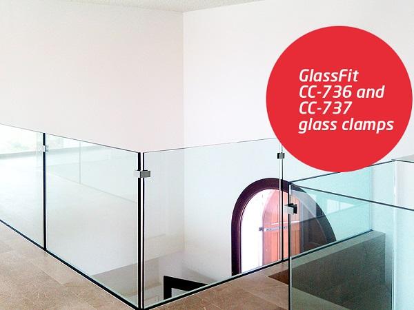 Complement your glass balustrade with our new GlassFit CC-736 and CC-737 glass clamps