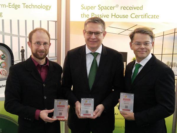 Super Spacer® receives award from the Passive House Institute