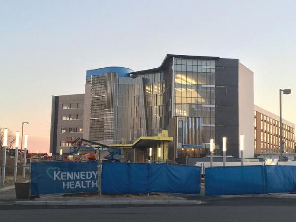 The curtain wall was completed in March; photo © Amanda Weko