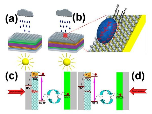 The structural representation of solar cells on rainy days