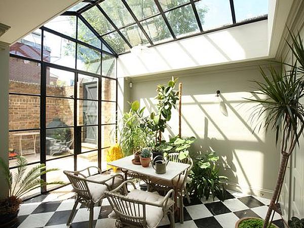 Conservatory built with steel window precision