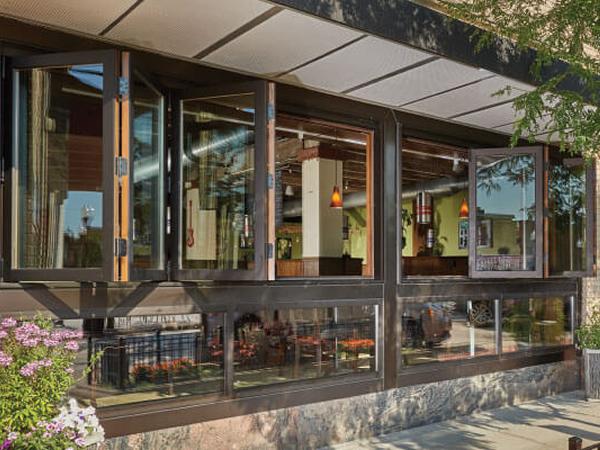 Kolbe's folding windows bring the sights and sounds of Wausau's historic downtown to patrons