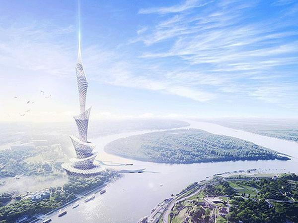 Rendering of Dubai 3D printed skyscraper by Aleksandar Grusanovic Rendering of Dubai 3D printed skyscraper by Aleksandar Grusanovic