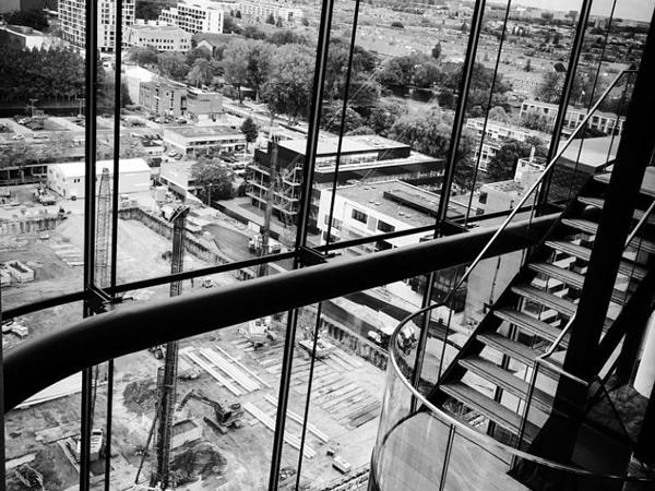 Unique glass facade at great height Unique glass facade at great height