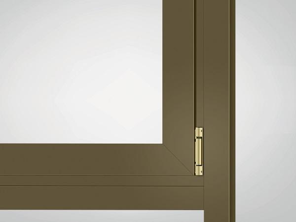 Stainless-steel design and gold for visible hardware technology on aluminium windows