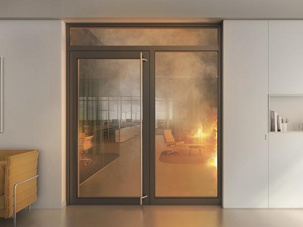 Winner of the German Design Award 2019: The Schüco FireStop aluminium fire and smoke protection range.