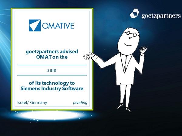 goetzpartners advised OMAT Ltd. on the sale of its technology  to Siemens Industry Software Ltd.