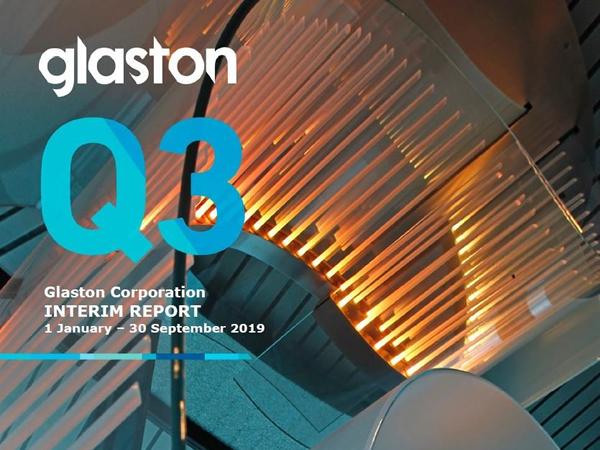Glaston Interim Report 1 January – 30 September 2019