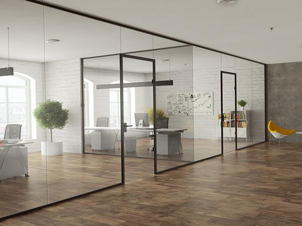 Modern Industrial Look with Glass Partitioning System