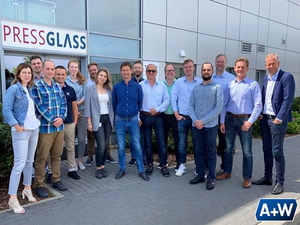 The teams from A+W and Pressglass are pleased with the successful kickoff meeting for the software partnership on the high-tech insulating glass project in Lithuania