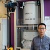 Dr. Hu Tang, first author of the study, in front of a high-pressure press at the Bavarian Research Institute of Experimental Geochemistry and Geophysics (BGI). © UBT / Chr. Wißler.